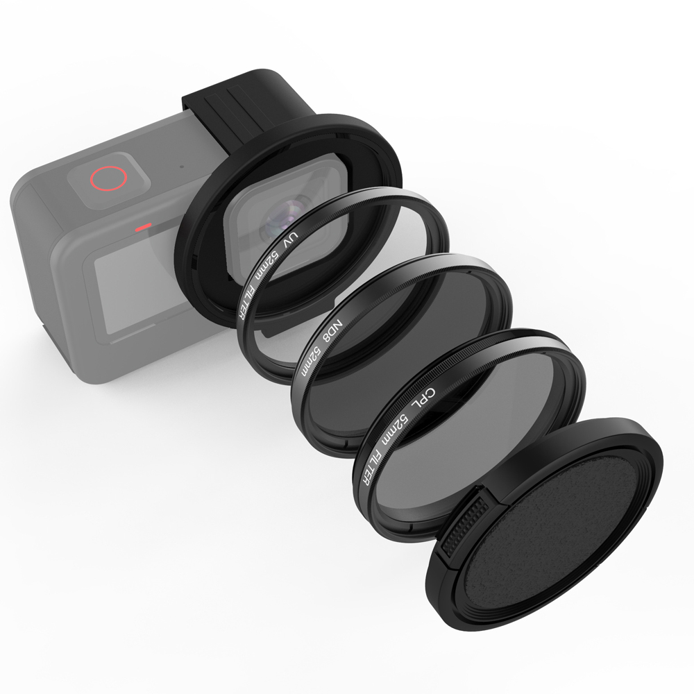 Gopro Action Camera Hero 12 Black - 52 mm Filter-Adapter-Ringschutz CPL ND8 UV-Objektiv