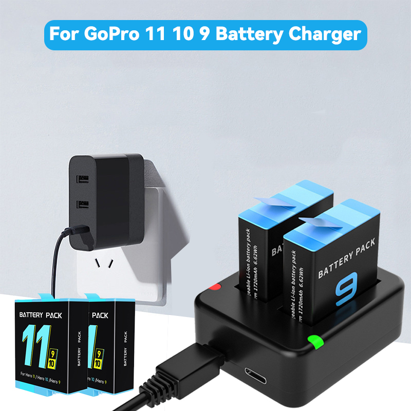 Gopro Action Camera Hero 12 Black - Dual Port Slot Doppel Batterie Ladegerät