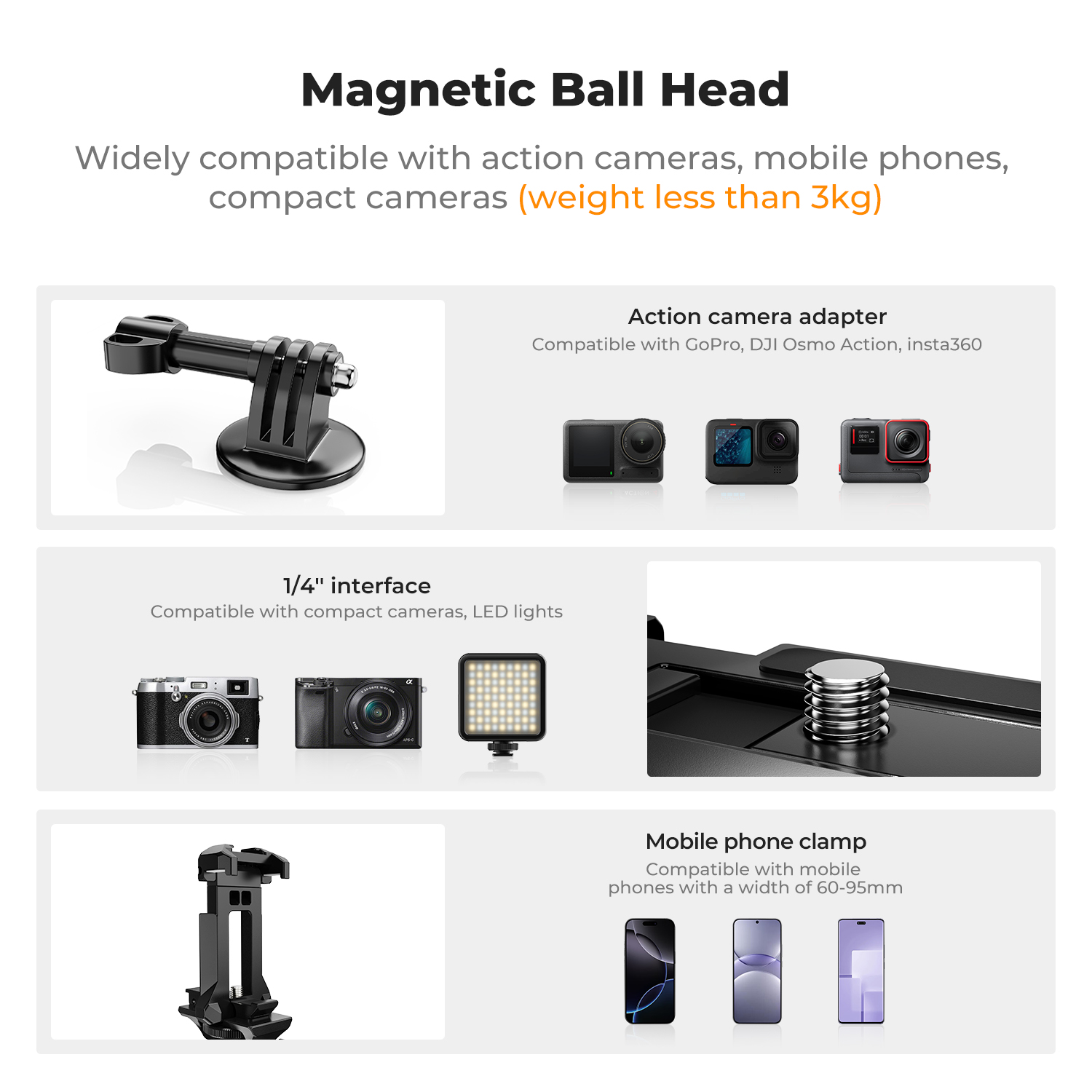 K&F CONCEPT Magnetische Kamera – Gopro Action Camera Hero 12 Black Bewertung und Preis