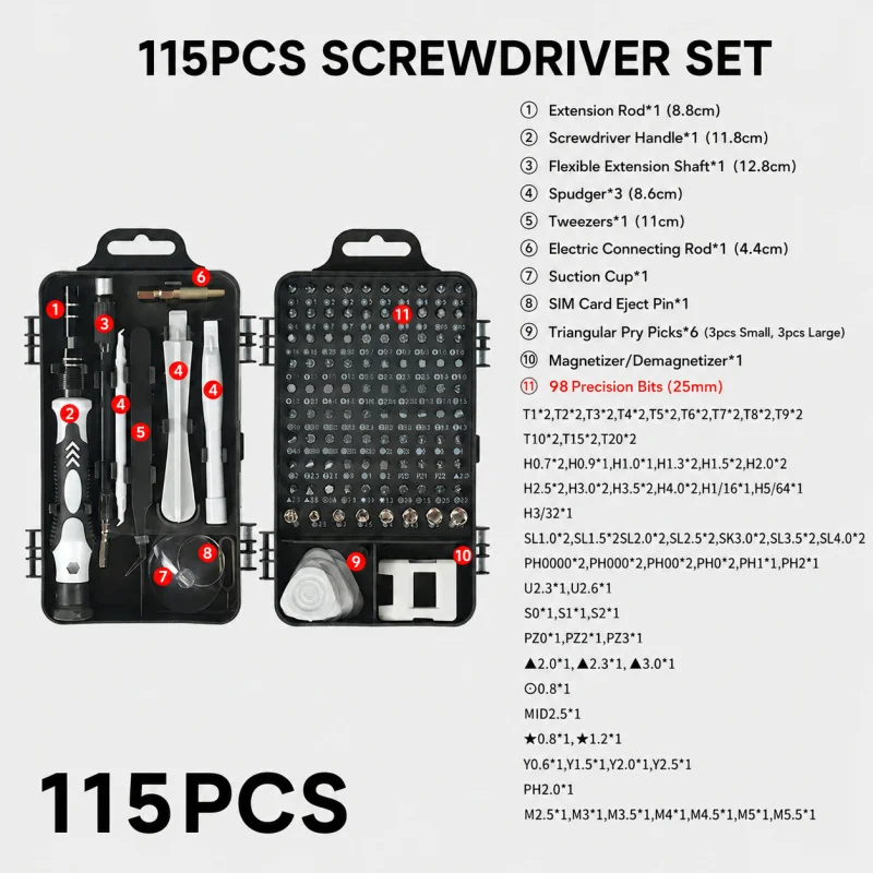 Tragbares 115-in-1 Magnetische – Electronics Repair Manual Bewertung und Preis